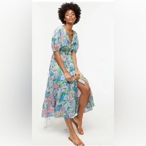 J. Crew Floral Beachwear Fairy Floral  Maxi  Dress Size Medium